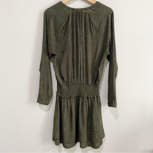 RAILS Women's Jasmine Dress Olive Speckled Lightweight Smocked Size Medium - Picture 7 of 12